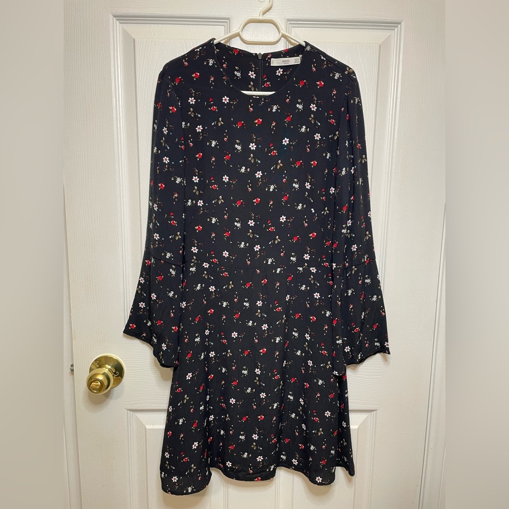Mango Floral Long Sleeve Dress